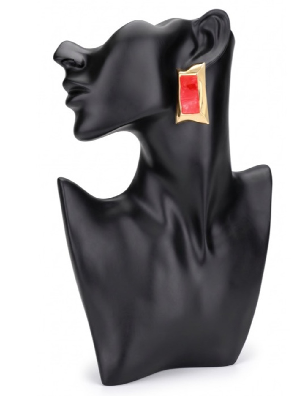 NWT Resin Geometric Rectangle Shaped Statement Earrings